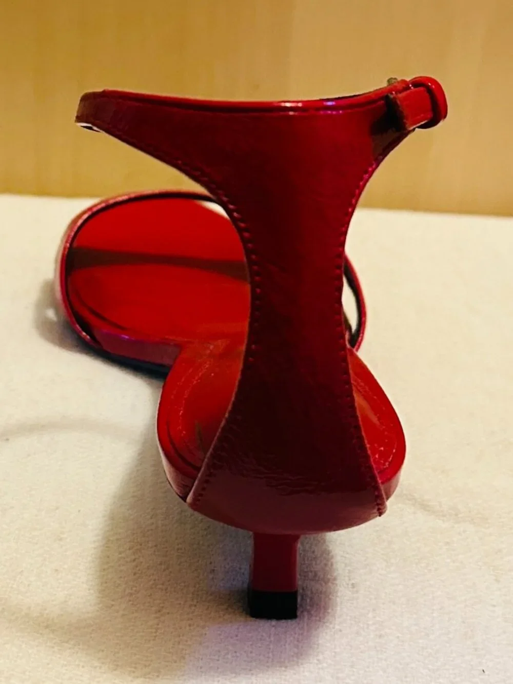ZARA LEATHER ANKLE STRAP SANDALS - RED size 36 / 6 - Picture 6 of 12